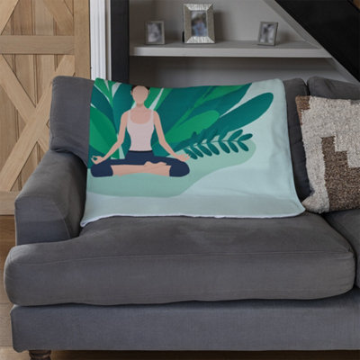 B&Q -  Woman Meditating (Blanket) / Default Title