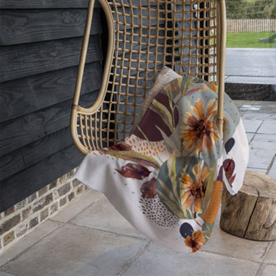 Andrew Lee Orange Geometric With Flowers (Blanket) / Default Title from B&Q
