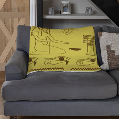 Andrew Lee Pattern Of Egyptian Hieroglyphics (Blanket) / Default Title from B&Q