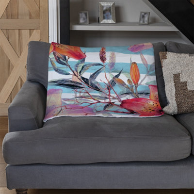 Andrew Lee Bouquet Of Watercolor Tiger Lilies (Blanket) / Default Title from B&Q