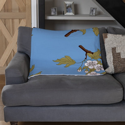 Andrew Lee Orchid Branches On Blue (Blanket) / Default Title from B&Q