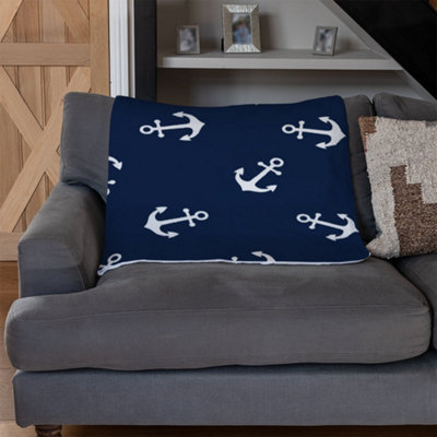 Andrew Lee Anchors On Navy Background (Blanket) / Default Title from B&Q