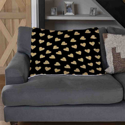Andrew Lee Geometric Glitter Love Hearts (Blanket) / Default Title from B&Q