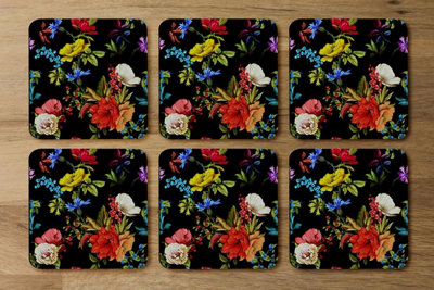 B&Q -  Bright Vibrant Flowers (Coaster) / Default Title