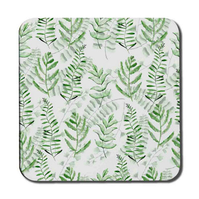 Andrew Lee Green Fern Watercolour Coaster Set / Default Title from B&Q
