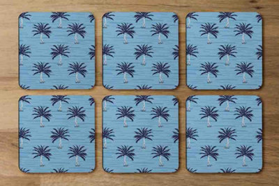 Andrew Lee Blue Palm Trees On (Coaster) / Default Title