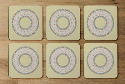 Andrew Lee Yellow Circle Ornament. Round Frame (Coaster) / Default Title from B&Q