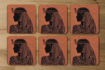 Andrew Lee Egyptian Women On Orange (Coaster) / Default Title from B&Q