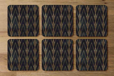Andrew Lee Gold Geometreic Lines (Coaster) / Default Title from B&Q