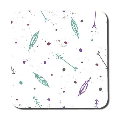 Andrew Lee Cute Cartoon Pattern With Feathers And Arrows In Boho Style (Coaster) / Default Title from B&Q