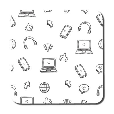 Andrew Lee Internet Related Doodle Pattern (Coaster) / Default Title from B&Q