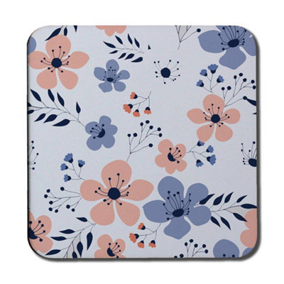 B&Q -  Pink & Blue Flowers (Coaster) / Default Title