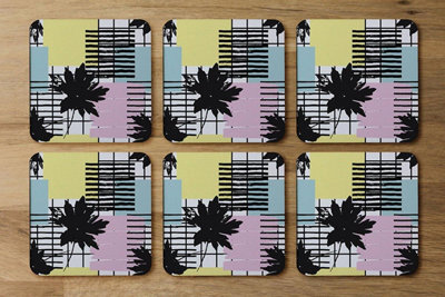 Andrew Lee Geometric Shape & Leaf Print (Coaster) / Default Title from B&Q