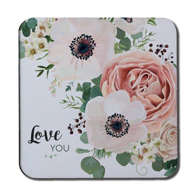 Andrew Lee Garden FlowerPink Peach RoseWhite Anemone (Coaster) / Default Title from B&Q