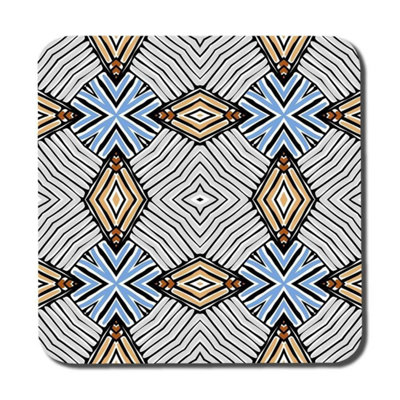 Andrew Lee Abstract Geometric Roughly Hatched Shapes Colored With Hand Drawn Brush Stokes (Coaster) / Default Title from B&Q