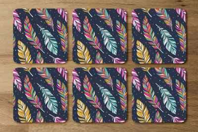 Andrew Lee Retro Color Feathers (Coaster) / Default Title from B&Q