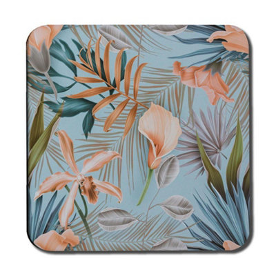 B&Q -  Pink Tropical Flowers (Coaster) / Default Title