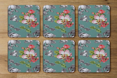 B&Q -  Bright Flower On Green (Coaster) / Default Title