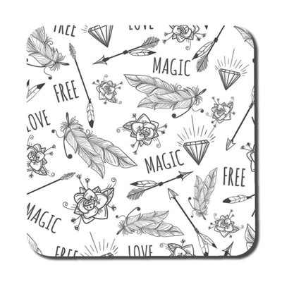 Andrew Lee Tribal Feathers Arrows And Diamonds (Coaster) / Default Title from B&Q