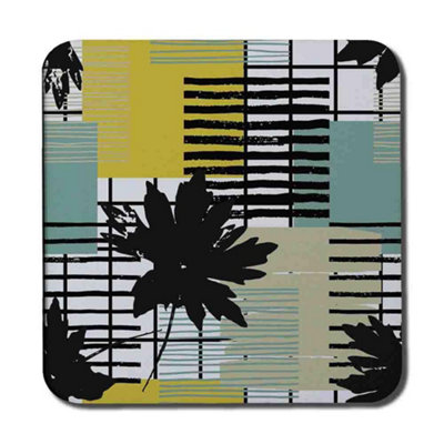 Andrew Lee Geometric Shape & Leaf Print In Yellow & Green (Coaster) / Default Title from B&Q