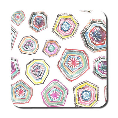 Andrew Lee Hand Painted Multicolour Watercolor Geometrical Pattern (Coaster) / Default Title from B&Q