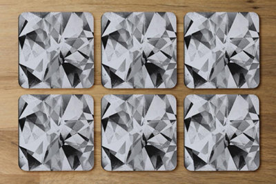 Andrew Lee Black & White Geometric Grunge Pattern (Coaster) / Default Title from B&Q