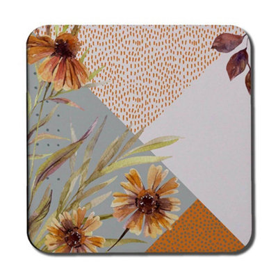 Andrew Lee Autumn Geometric Shapes And Flowers (Coaster) / Default Title from B&Q