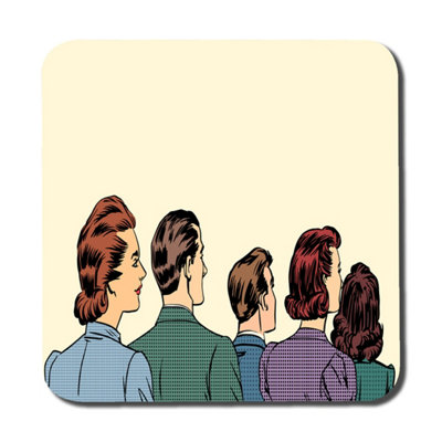 B&Q -  A Crowd Of Spectators Stand Back Retro Style Pop Art (Coaster) / Default Title