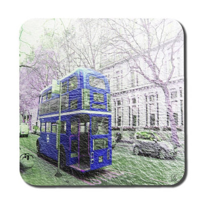 Andrew Lee London Bus Behind Blue (Coaster) / Default Title from B&Q