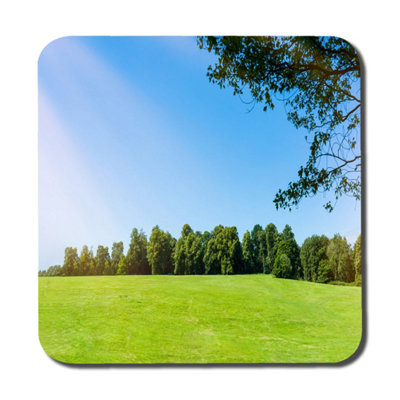 Andrew Lee Beauty Landscape Of Grass Field With Forest Trees And Environment Public Park With Sun Rays (Coaster) / Default Title from B&Q