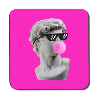 Andrew Lee Plaster Statue David's Head In Pixel Glasses (Coaster) / Default Title from B&Q