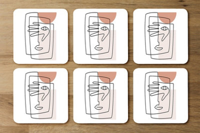 Andrew Lee Line Drawing Of Face And Hand (Coaster) / Default Title