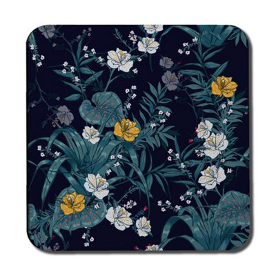 B&Q -  Blue & Yellow Flowers (Coaster) / Default Title