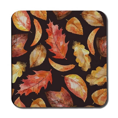 B&Q -  Autumn Leaves On Black (Coaster) / Default Title