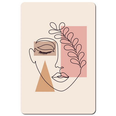 Andrew Lee Minimal Line Drawing Of Womans Face (Placemat) / Default Title from B&Q