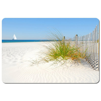 Andrew Lee Beautiful Sand Dune Fence By Sea Grass With Sailboat On Horizon (Placemat) / Default Title from B&Q