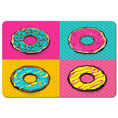Andrew Lee Set Doughnut Sweet FoodDonut Cartoon Pop Art Style (Placemat) / Default Title from B&Q