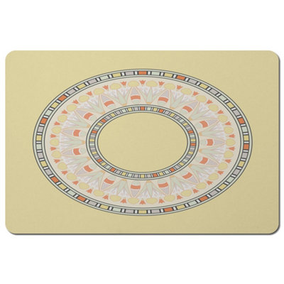 B&Q -  Yellow Circle Ornament. Round Frame (Placemat) / Default Title