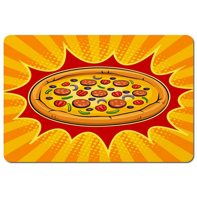 B&Q -  Round Pizza Pop Art Retro (Placemat) / Default Title