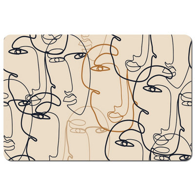 Andrew Lee Continuous Line Drawing Of Faces (Placemat) / Default Title from B&Q