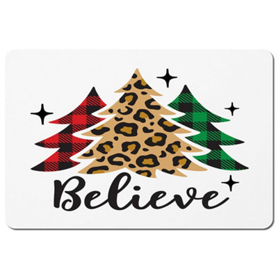 B&Q -  Christmas Trees With Leopard Print (Placemat) / Default Title