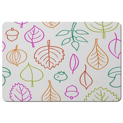 Andrew Lee Multi Colour Leaves Illustration (Placemat) / Default Title from B&Q