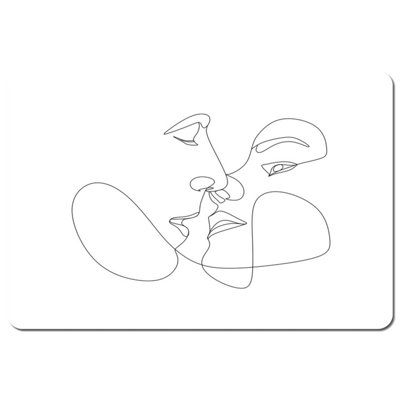 B&Q -  Couple Kiss In Line Art (Placemat) / Default Title