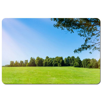 Andrew Lee Beauty Landscape Of Grass Field With Forest Trees And Environment Public Park With Sun Rays (Placemat) / Default Title from B&Q