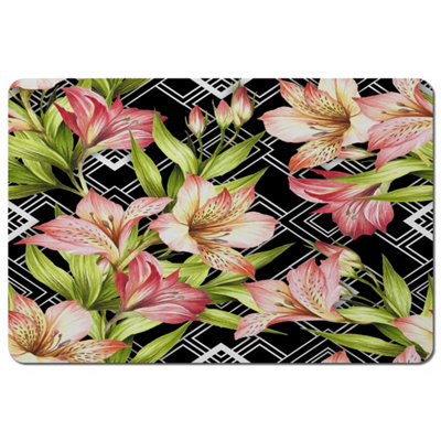 Andrew Lee Bright Plants On Geometric Background (Placemat) / Default Title from B&Q