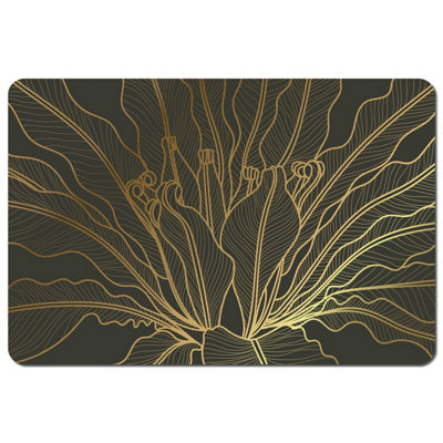 Andrew Lee Golden Splitleaf Philodendron Plant With Monstera Plant Line Art (Placemat) / Default Title from B&Q