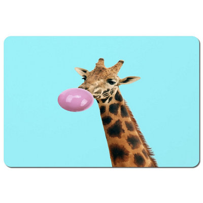 Andrew Lee Concept Giraffe With Bubble Gum On Color Background (Placemat) / Default Title from B&Q