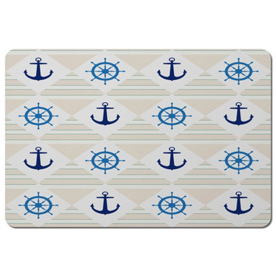 Andrew Lee Nautical Elements On Striped Background (Placemat) / Default Title from B&Q