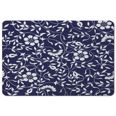 B&Q -  White Flowers On Navy (Placemat) / Default Title