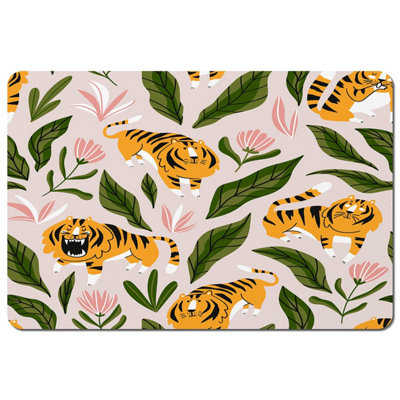 Andrew Lee Cute Tigers And Tropical Leaves And Flowers (Placemat) / Default Title from B&Q